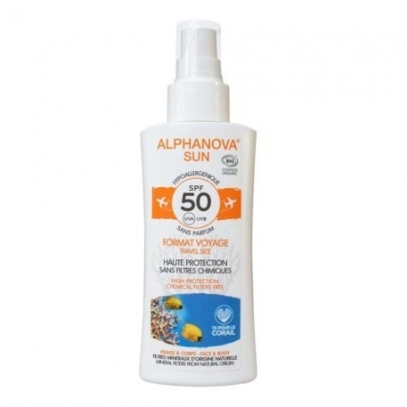 ALPHANOVA SUN Spray z filtrem SPF 50 wersja podróżna 90g